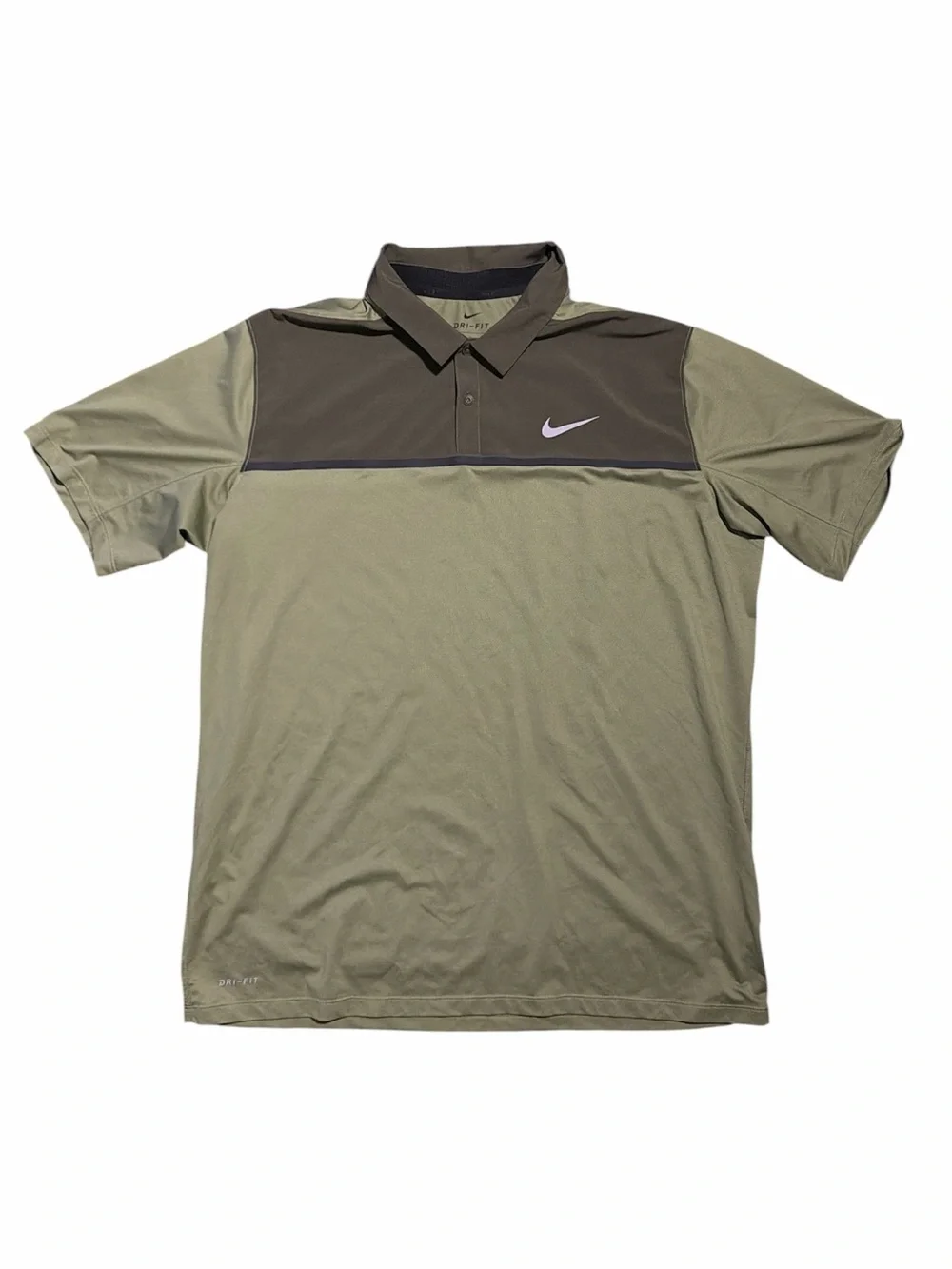 Nike Dri-FIT Golf Polo Shirt Men’s XL Army Green Athletic Performance Short Slee